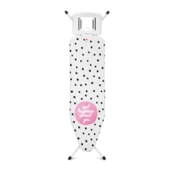 Comfort 124x38 - Poggiaferro Solid, telaio Bianco + telo mare omaggio, Dots - Brabantia