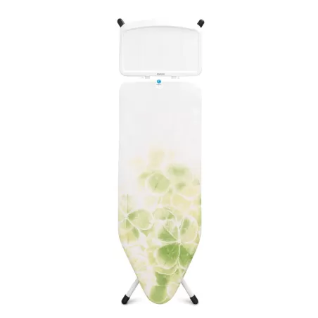 XL Comfort 124x45 - Portacaldaia Solid, telaio Bianco, Leaf Clover - Brabantia