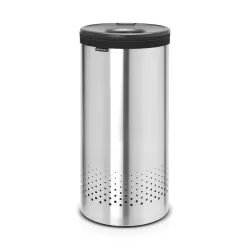 Laundry Bin 35L, coperchio in plastica Dark Grey, Inox Satinato - Brabantia