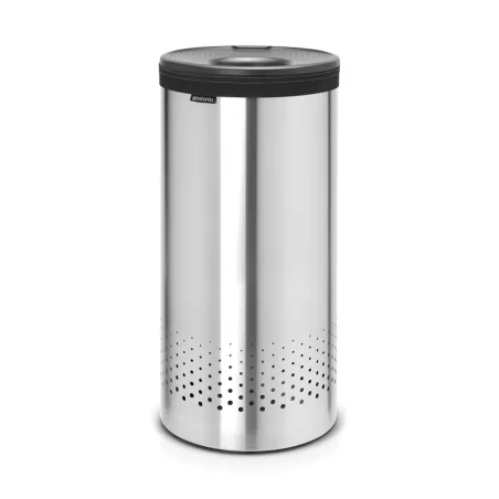 Laundry Bin 35L, coperchio in plastica Dark Grey, Inox Satinato - Brabantia