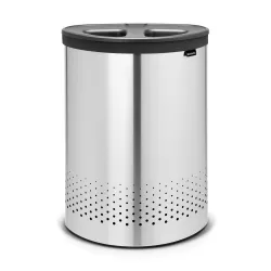 Laundry Bin Selector 55L, coperchio in plastica Dark Grey, Inox Satinato - Brabantia