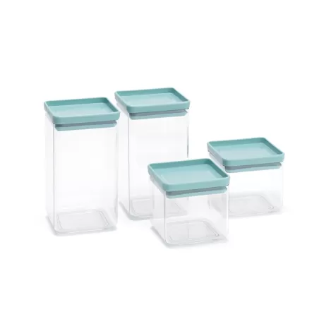 Set 4 Square Canister (2 x 0.7L + 2 x 1.6L), Tasty Colours mixed - Brabantia