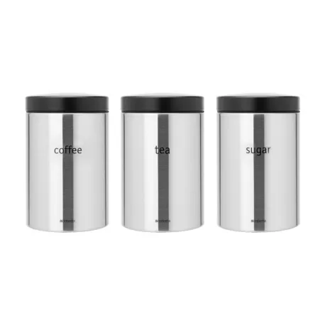 Set 3 Canister 1.4L - Tea, Coffee, Sugar, Inox Satinato FPP - Brabantia