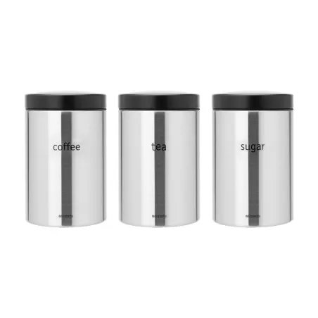 Set 3 Canister 1.4L - Tea, Coffee, Sugar, Inox Satinato FPP - Brabantia