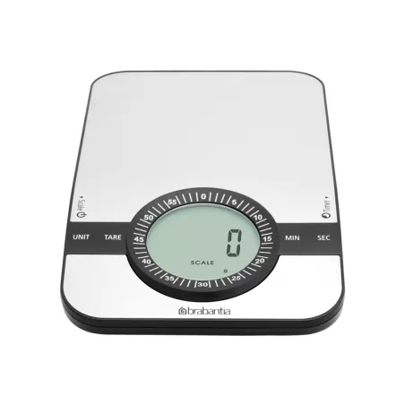 Bilancia da cucina digitale 1gr/5kg - Rettangolare con timer cucina, Inox Satinato - Brabantia