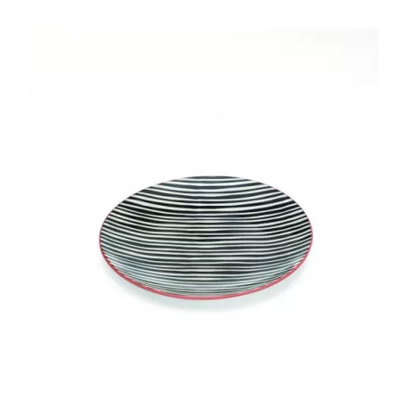 Tue, Piatto piano righe nero d. 265 - Zafferano
