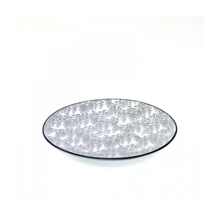 Tue, Piatto piano fiori grigio d. 265 - Zafferano