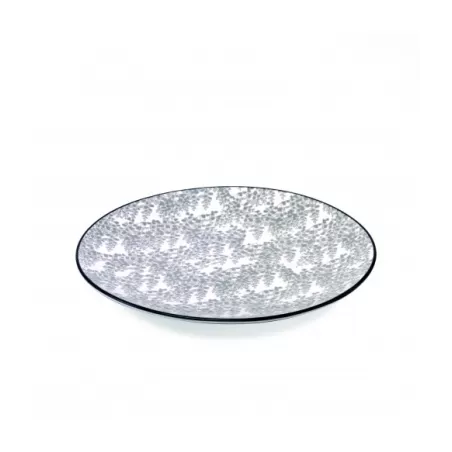Tue, Piattino piano fiori grigio d. 215 - Zafferano
