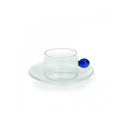 Bilia, Tazzina cappuccino/The con piatto blu - Zafferano