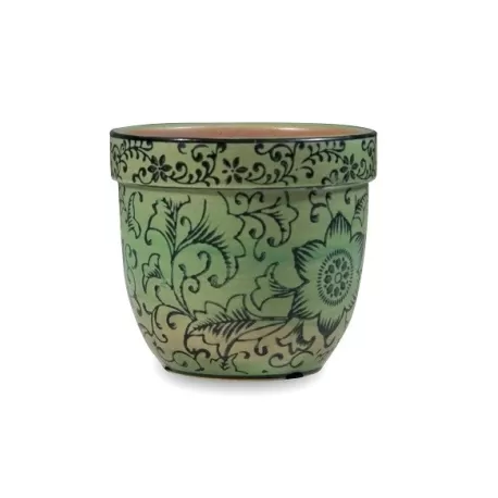 Pot pot, Vaso verde d. 11,5 x h. 10 cm. - Zafferano