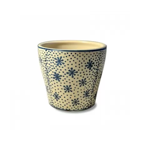 Pot pot, Vaso bianco crema lucido - fantasia stelle - Zafferano