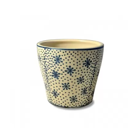Pot pot, Vaso bianco crema lucido - fantasia stelle - Zafferano