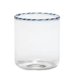 Intrecci, Bicchiere blu/bianco - Zafferano