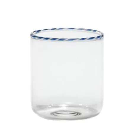 Intrecci, Bicchiere blu/bianco - Zafferano