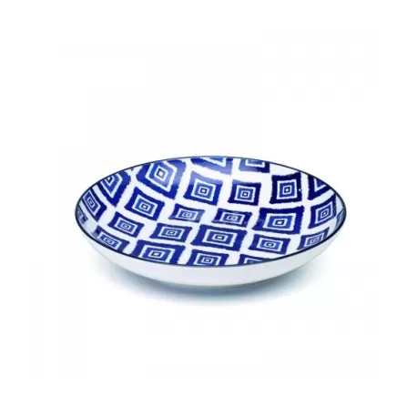 Rhapsody in blue, Piatto fondo fantasia rombi d. mm 215 - Zafferano