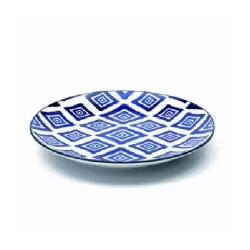 Rhapsody in blue, Piatto fantasia rombi d. mm 270 - Zafferano