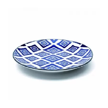 Rhapsody in blue, Piatto fantasia rombi d. mm 270 - Zafferano