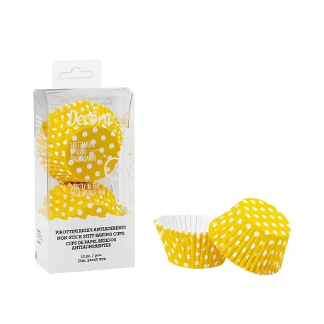 Pirottini rigidi a pois giallo Cm. 5 - Decora