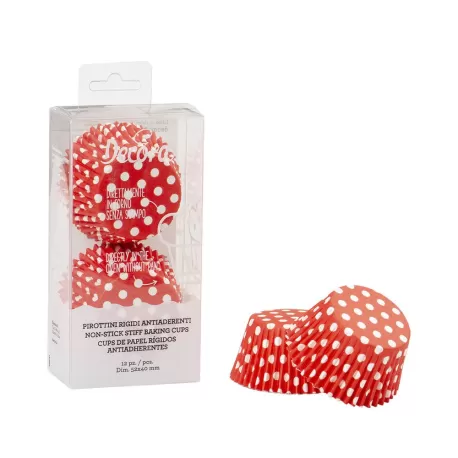 Pirottini rigidi a pois rosso Cm. 5 - Decora