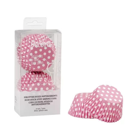 Pirottini rigidi a pois rosa Cm. 5 - Decora