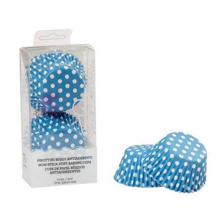 Pirottini rigidi a pois azzurro Cm. 5 - Decora