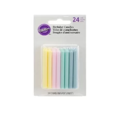 Candele tonde color pastello Cm.6 - Wilton