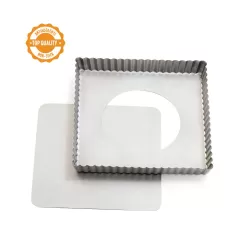 Stampo crostata con fondo mobile quadrato Cm. 21x21x3,5 h - Decora 2