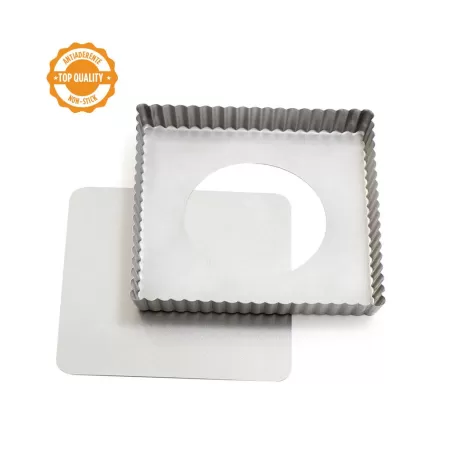 Stampo crostata con fondo mobile quadrato Cm. 21x21x3,5 h - Decora