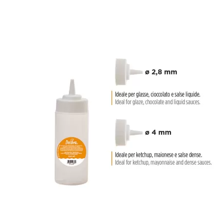 Dispenser in plastica, con 2 tappi forati Ml. 250 - Decora