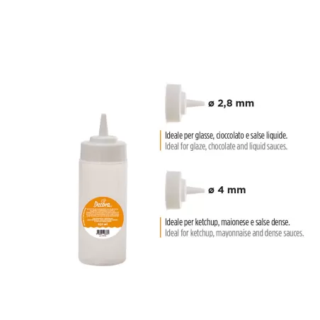 Dispenser in plastica, con 2 tappi forati Ml. 250 - Decora