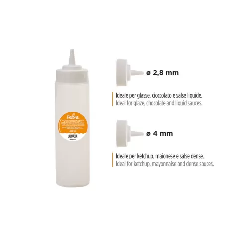 Dispenser in plastica, con 2 tappi forati Ml. 350 - Decora