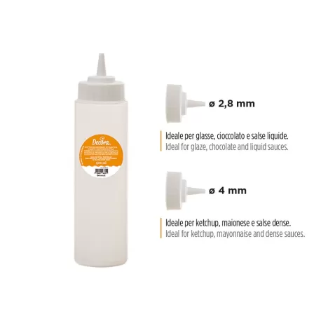 Dispenser in plastica, con 2 tappi forati Ml. 500 - Decora