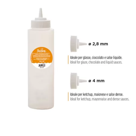 Dispenser in plastica, con 2 tappi forati Ml. 750 - Decora