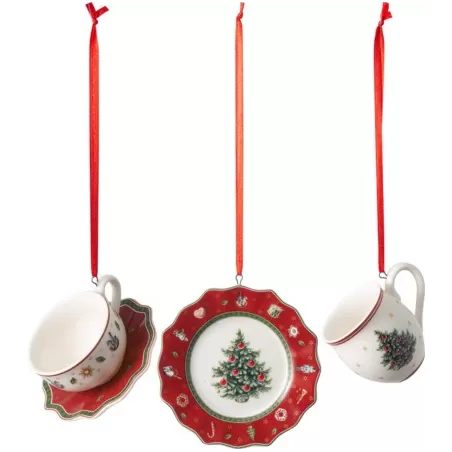 Toy's Delight Decoration Ornamento set stoviglie rosso, 3 pezzi - Villeroy & Boch