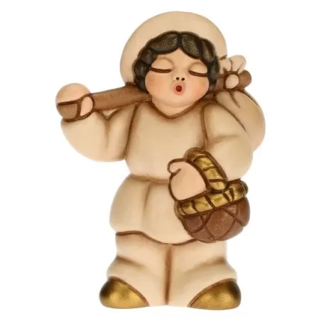 Uomo con fagotto presepe classico, champagne - Thun