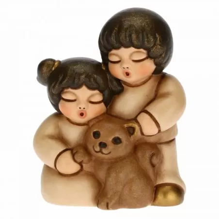 Bimbi con gatto presepe classico, champagne - Thun