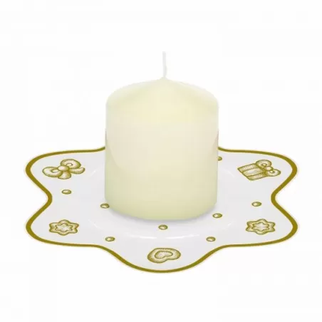 Candela con piattino a forma di stella Gold Icons - Thun
