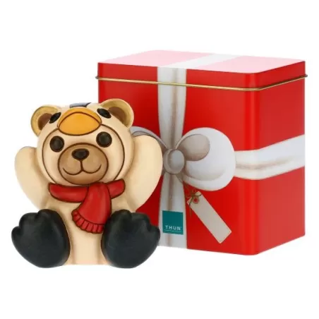 Teddy pinguino e scatola in latta - Thun