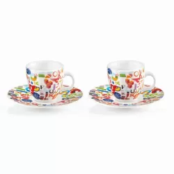 Set 2 tazzine caff? alphabet multicolor - Guzzini