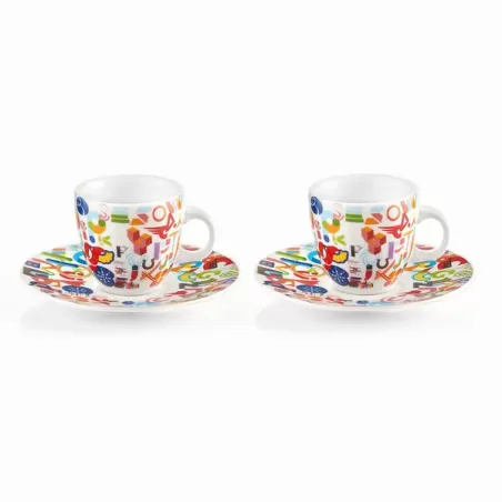 Set 2 tazzine caff? alphabet multicolor - Guzzini