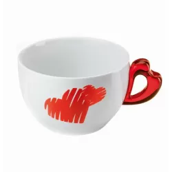 Tazza colazione love rosso trasparente - Guzzini