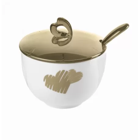 Zuccheriera c/cucchiaino love sabbia - Guzzini