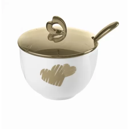 Zuccheriera c/cucchiaino love sabbia - Guzzini