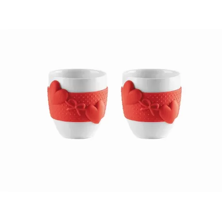 Set 2 tazzine caffe' love rosso - Guzzini