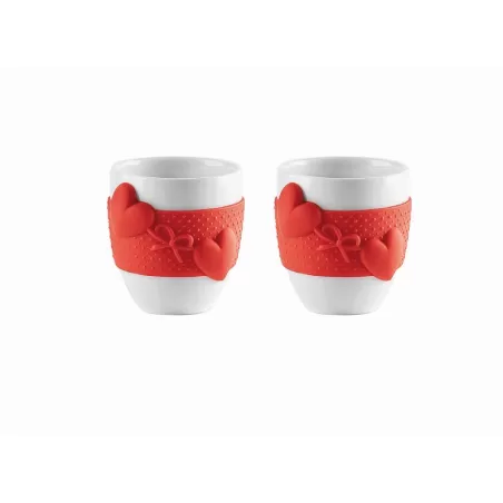 Set 2 tazzine caffe' love rosso - Guzzini