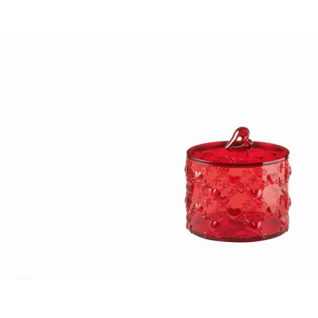Contenitore piccolo c/coperchio 'love' rosso trasparente - Guzzini