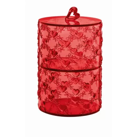Set 2 contenitori impilabili 'love' rosso trasparente - Guzzini