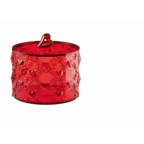 Contenitore grande c/coperchio 'love' rosso trasparente - Guzzini