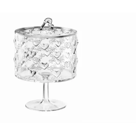 Contenitore con alzata grande love trasparente - Guzzini