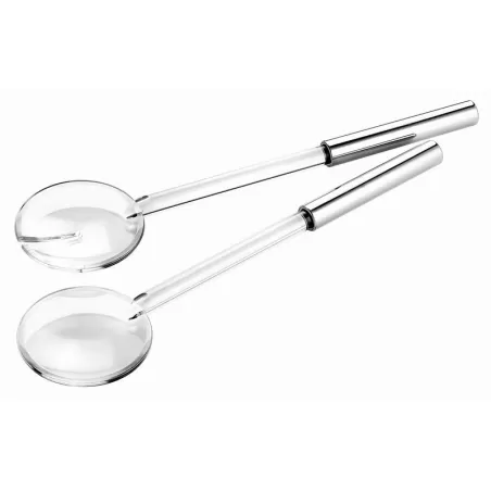 Posate insalata trasparente 'look' cromato - Guzzini